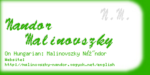 nandor malinovszky business card